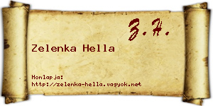 Zelenka Hella névjegykártya